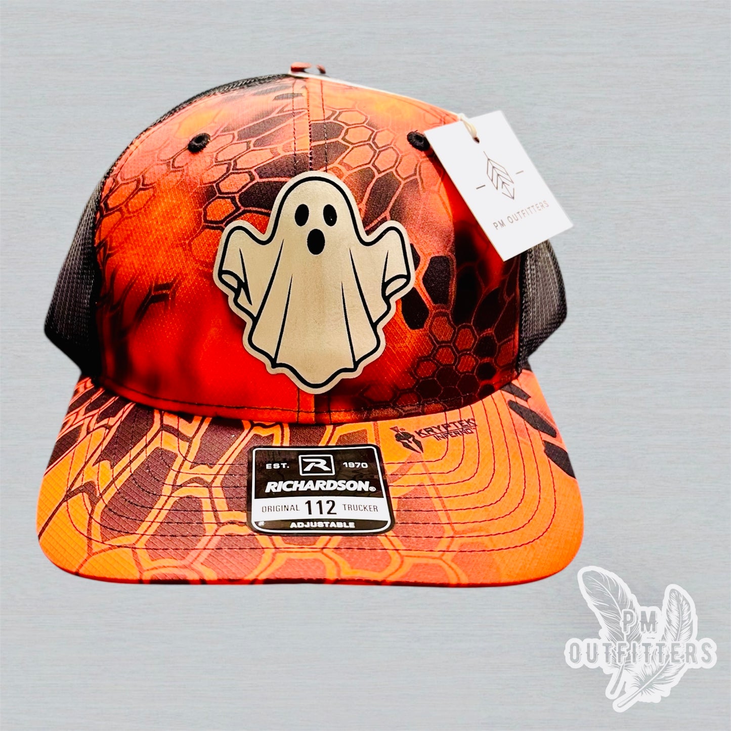 Custom Design Halloween Ghost Custom Design Richardson 112 Kryptek Inferno Trucker