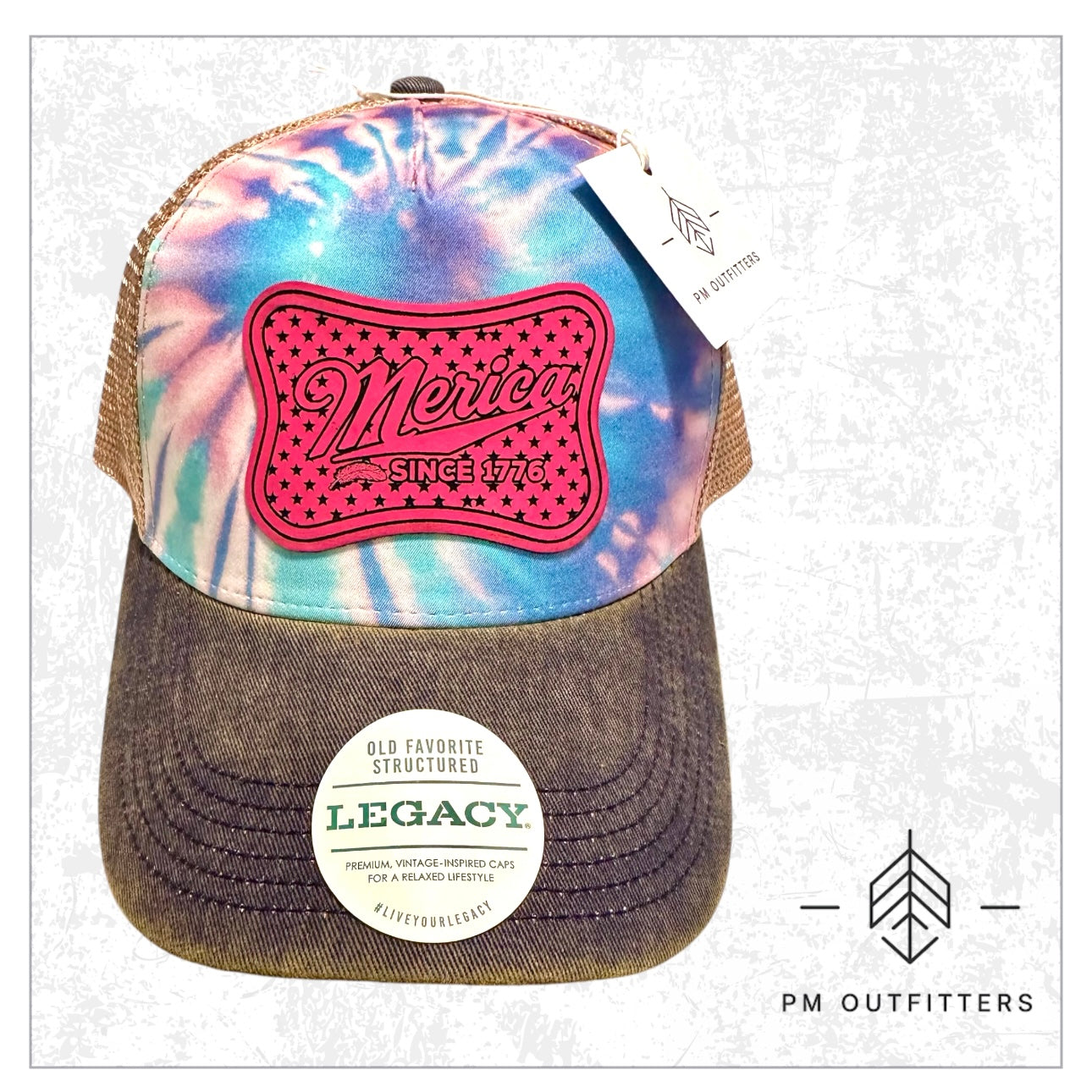 ‘Merica Custom Design Tie Dye Trucker