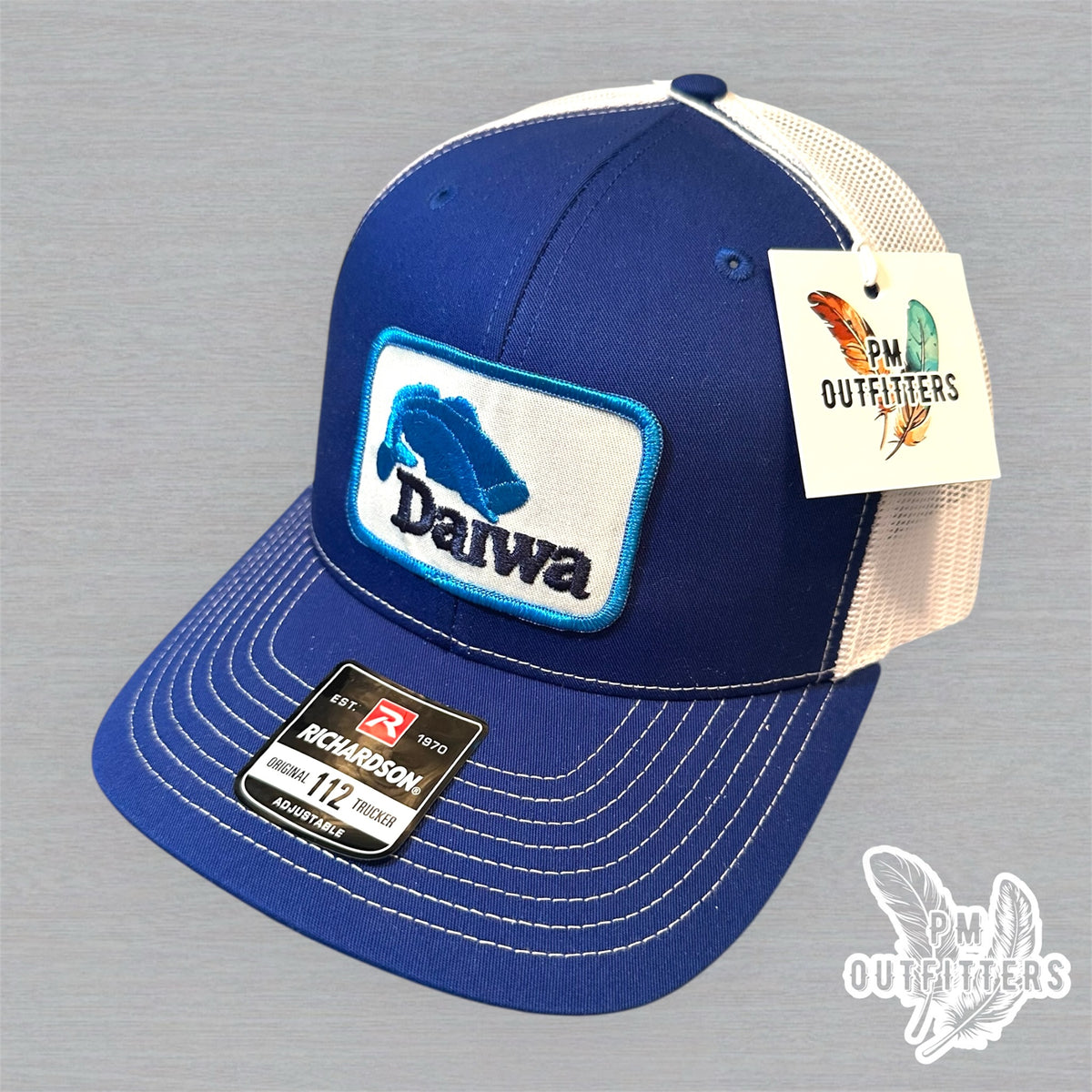 Team Daiwa Vintage Patch Trucker Hat - Richardson 112 Blue White