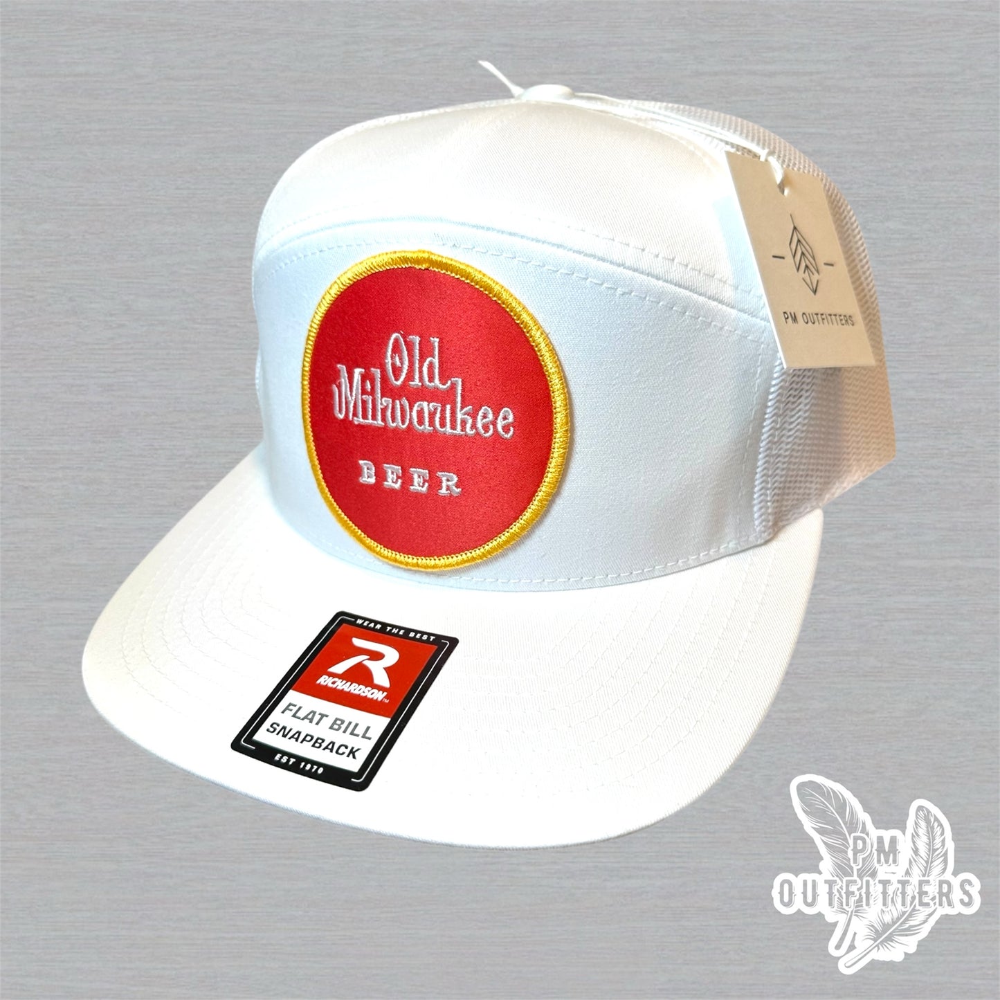 Retro Old Milwaukee Beer Patch 7 Panel Trucker