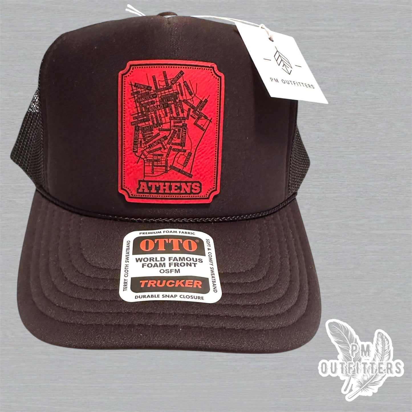 Custom Design University of Georgia Athens Map Foam Front Rope Trucker Hat