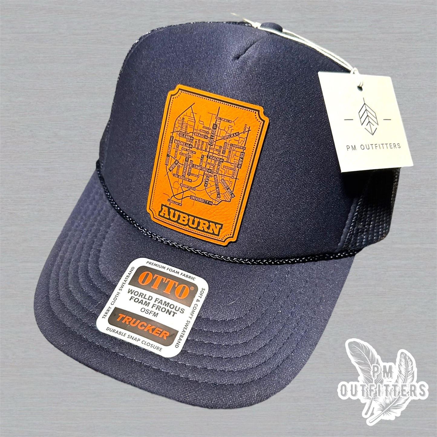 Custom Design Auburn AL Map Foam Front Rope Trucker Hat