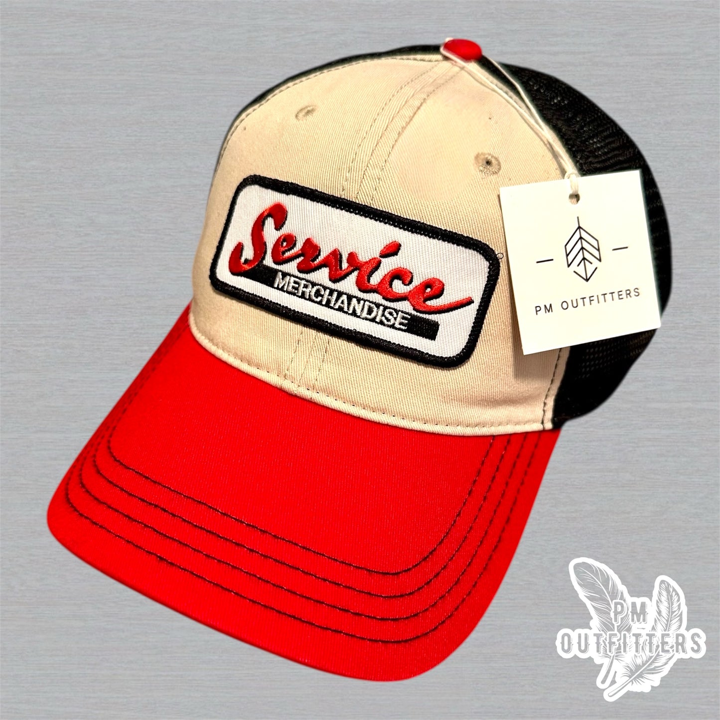 Retro Service Merchandise Trucker Hat - Red, Natural & Black Richardson 111
