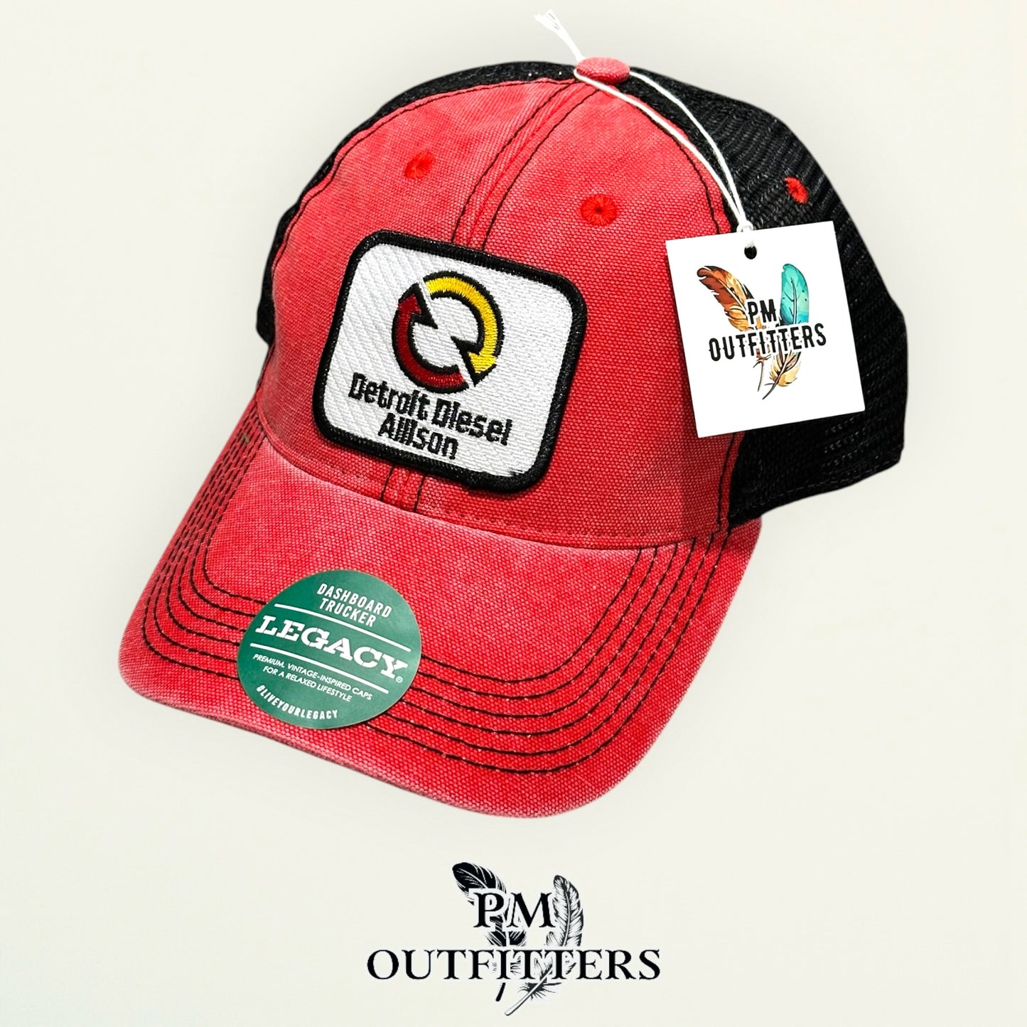 Detroit Diesel Allison Trucker Hat - PM Outfitters | Legacy Dashboard Red & Black Diesel Engine Heritage
