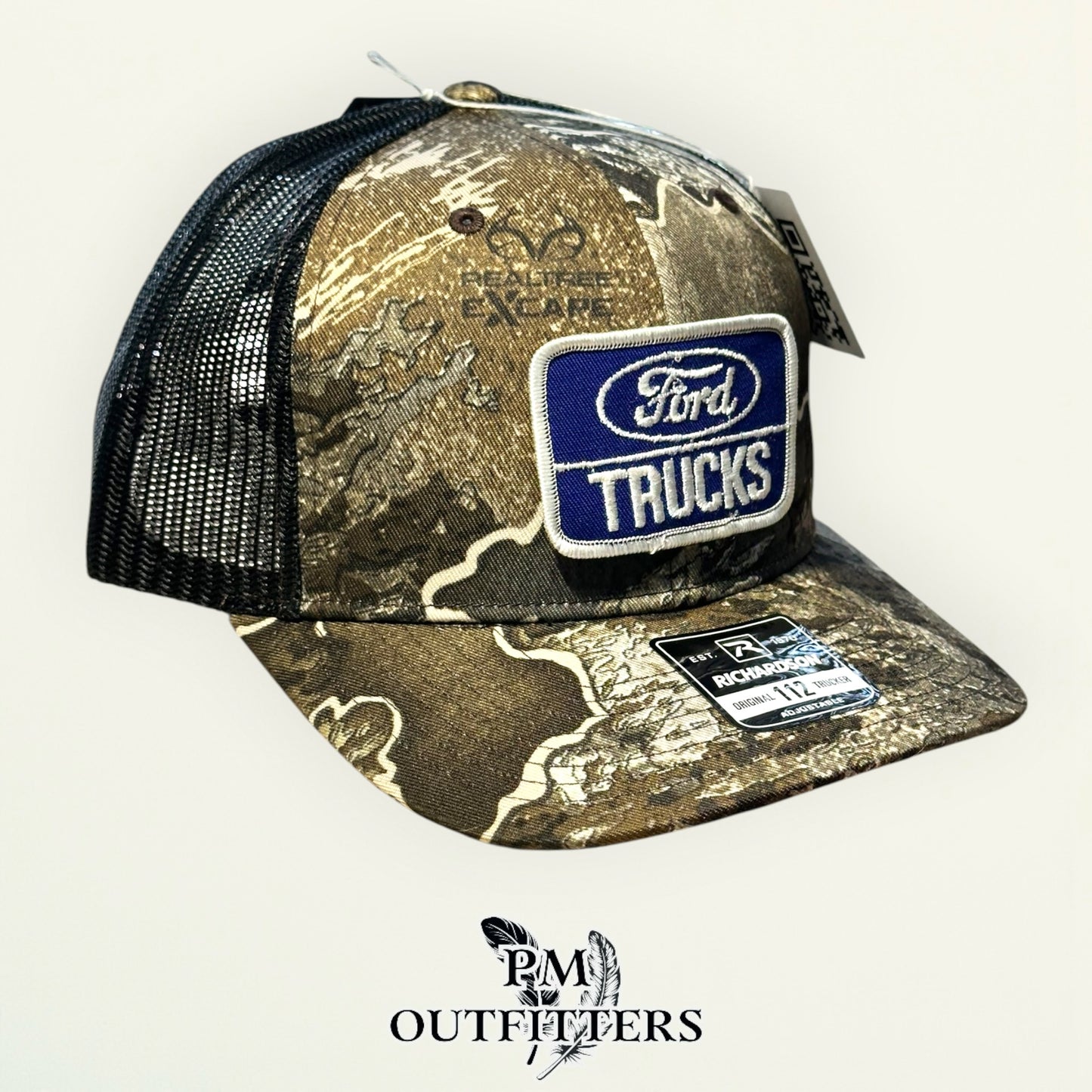 Ford Trucks Vintage Patch Trucker Hat - Authentic 1970s-80s | Richardson 112 Realtree Excape Camo