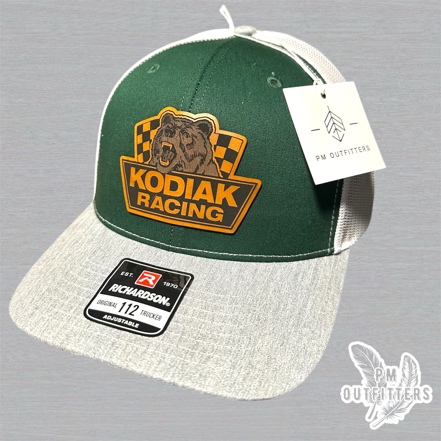 Kodiak Bear Racing Custom Design Retro NASCAR Patch Richardson 112 Trucker Hat