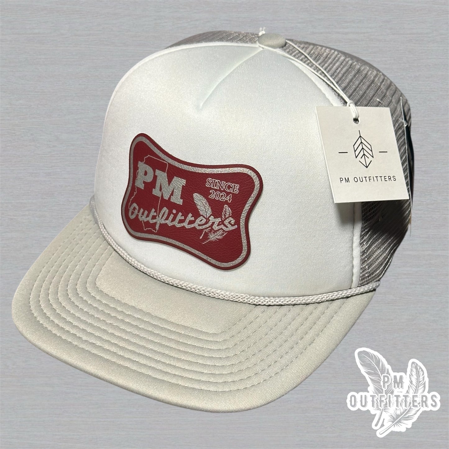 PM Outfitters Mississippi State Logo Design Foam Rope Trucker