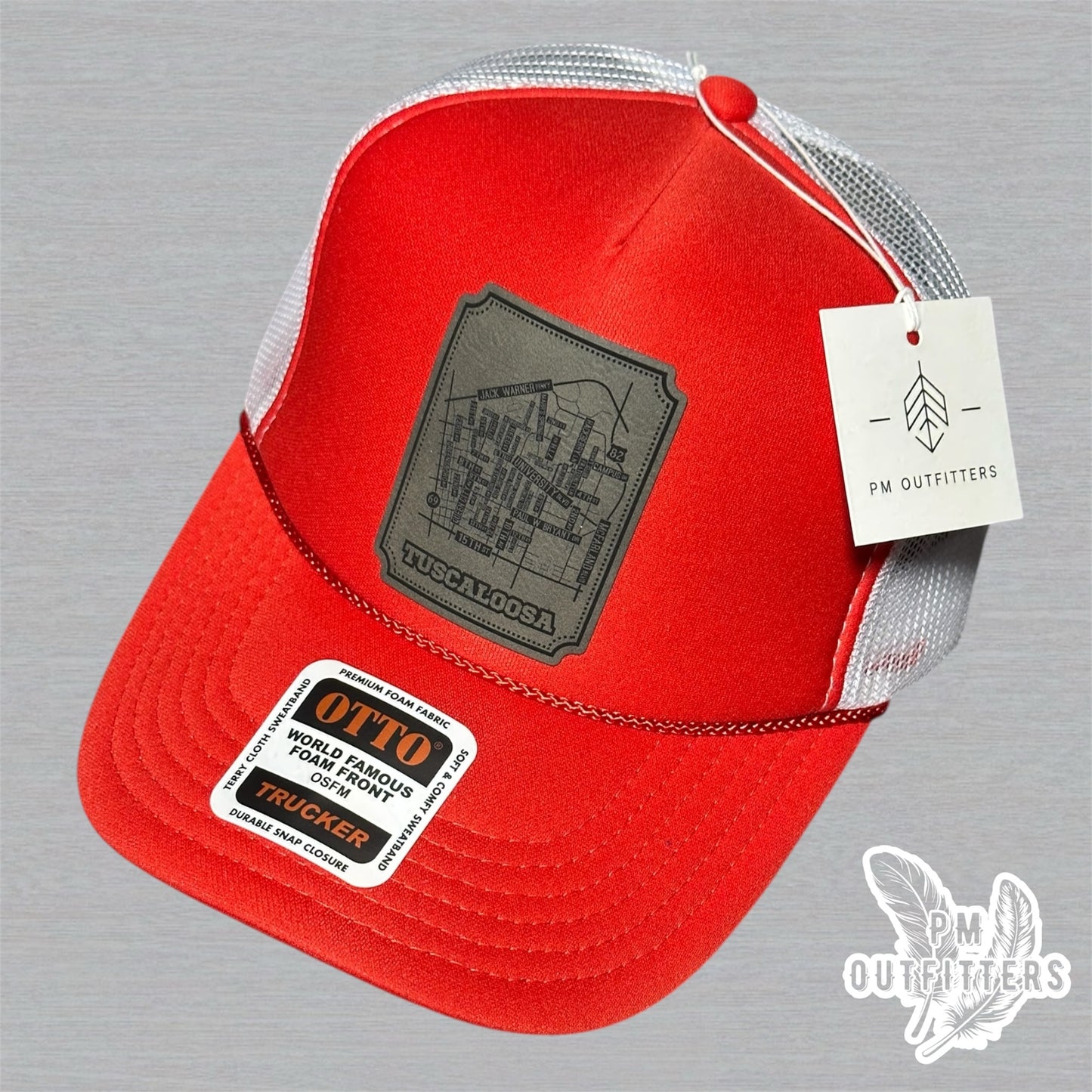 Custom Design University of Alabama Tuscaloosa Map Foam Front Rope Trucker Hat