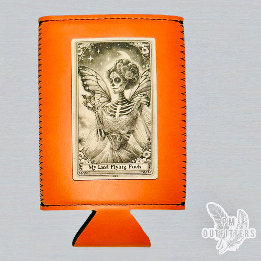 My Last Flying Fuck Tarot Card Custom Design Leatherette Slim Can Koozie