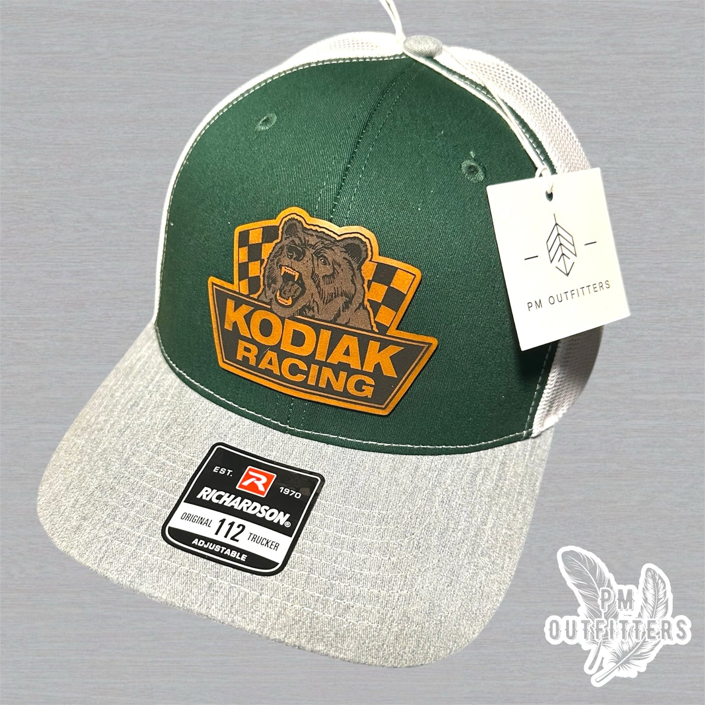 Kodiak Bear Racing Custom Design Retro NASCAR Patch Richardson 112 Trucker Hat