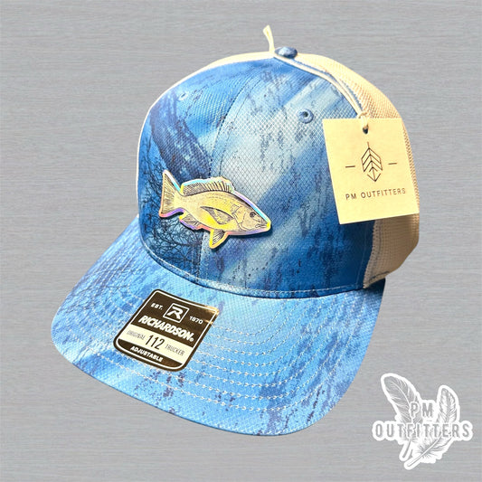 PM Outfitters Holographic Red Snapper Richardson 112 Realtree Fishing Trucker
