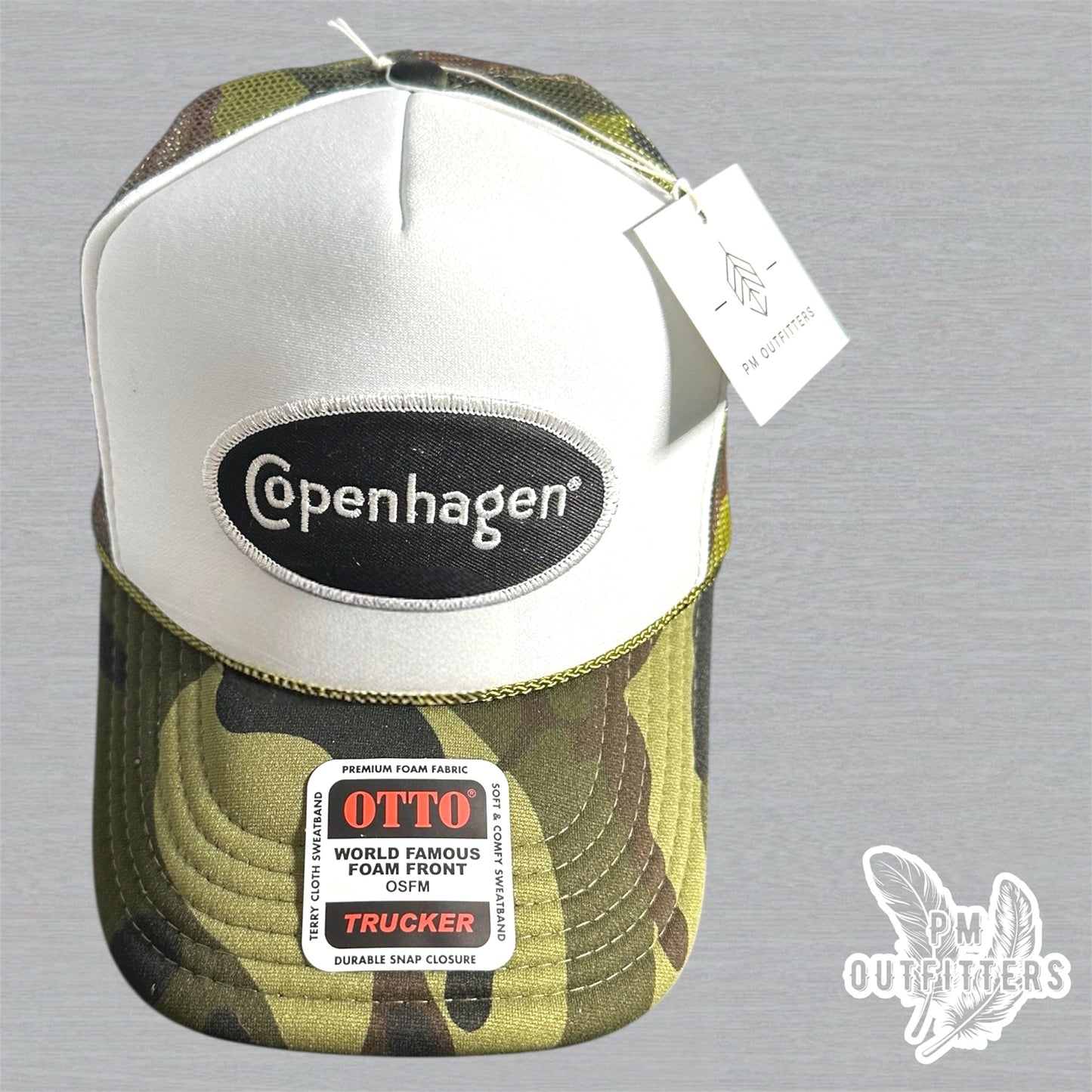 Vintage Copenhagen Tobacco Foam Front Camo Rope Trucker Hat