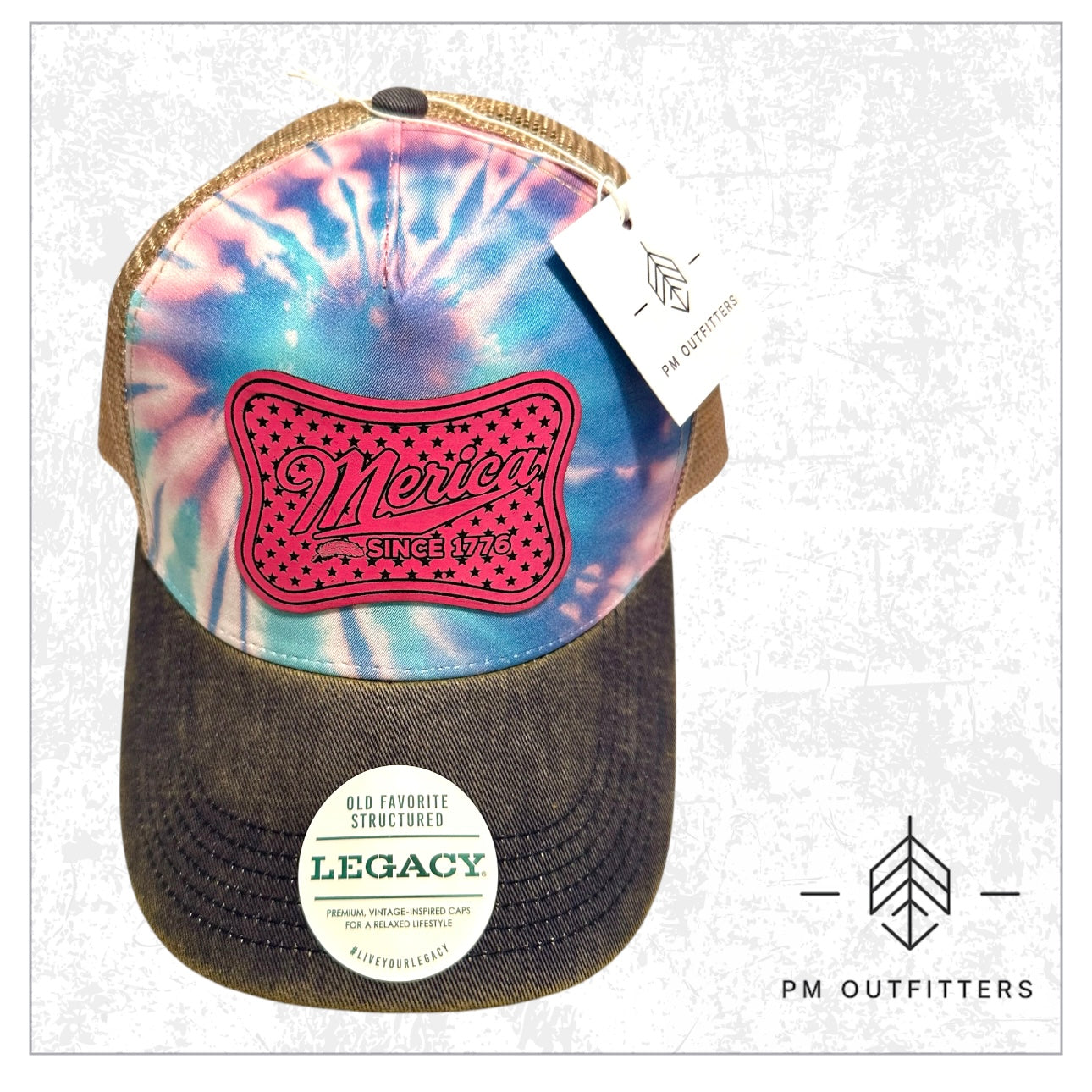‘Merica Custom Design Tie Dye Trucker