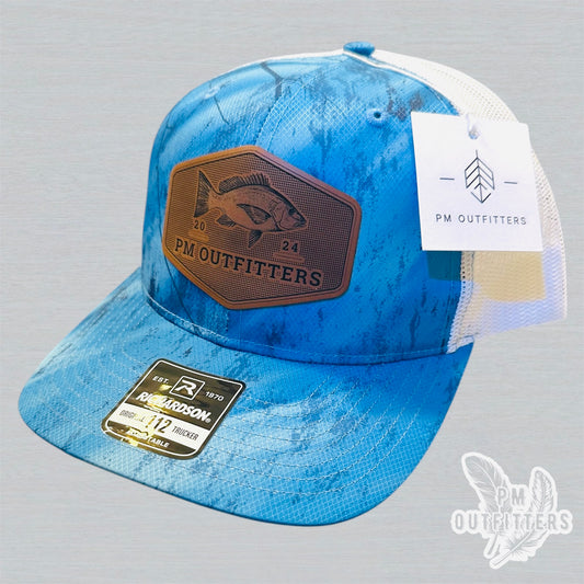 PM Outfitters Custom Logo Red Snapper Patch | Realtree Fishing Richardson 112 Trucker Hat