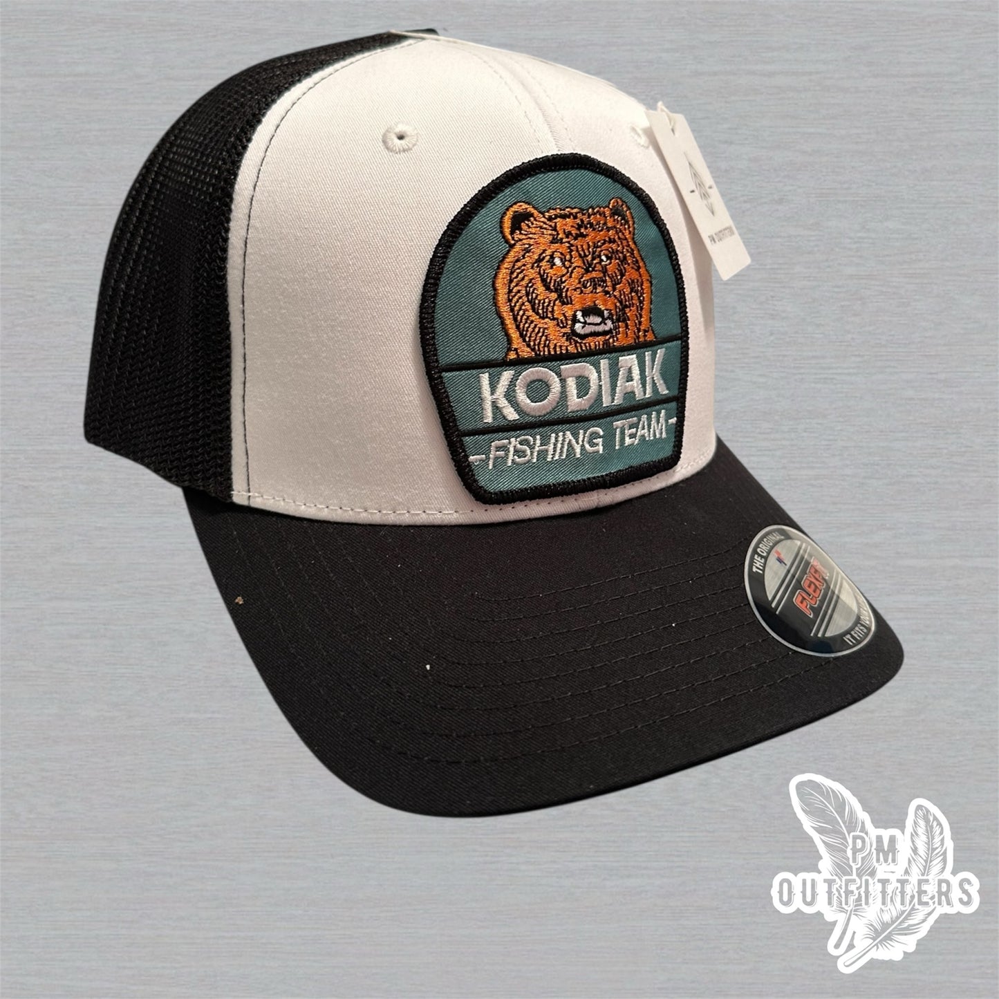 Retro Kodiak Bear Fishing Team FlexFit Hat