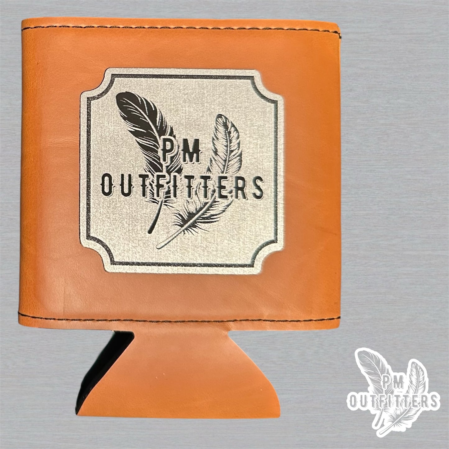 PM Outfitters Custom Laser Engraved Red Man Chewing Tobacco Premium Leatherette Can Koozie