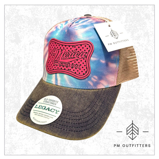 ‘Merica Custom Design Tie Dye Trucker