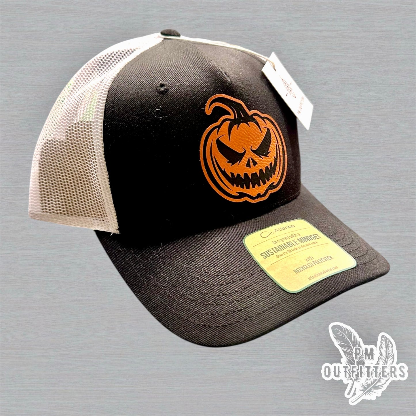 Custom Design Evil Pumpkin Atlantis 5-panel Sustainable Performance Trucker