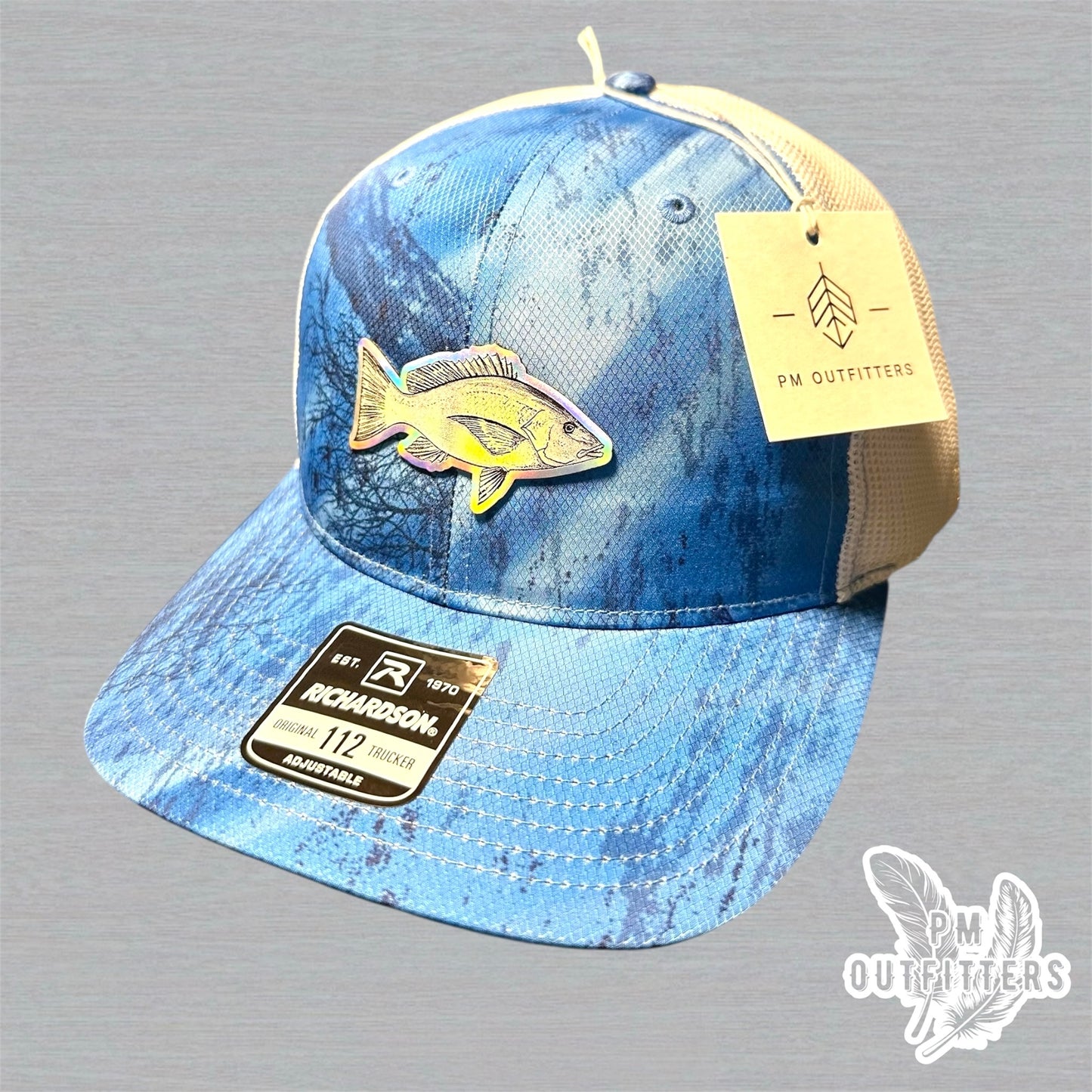 PM Outfitters Holographic Red Snapper Richardson 112 Realtree Fishing Trucker