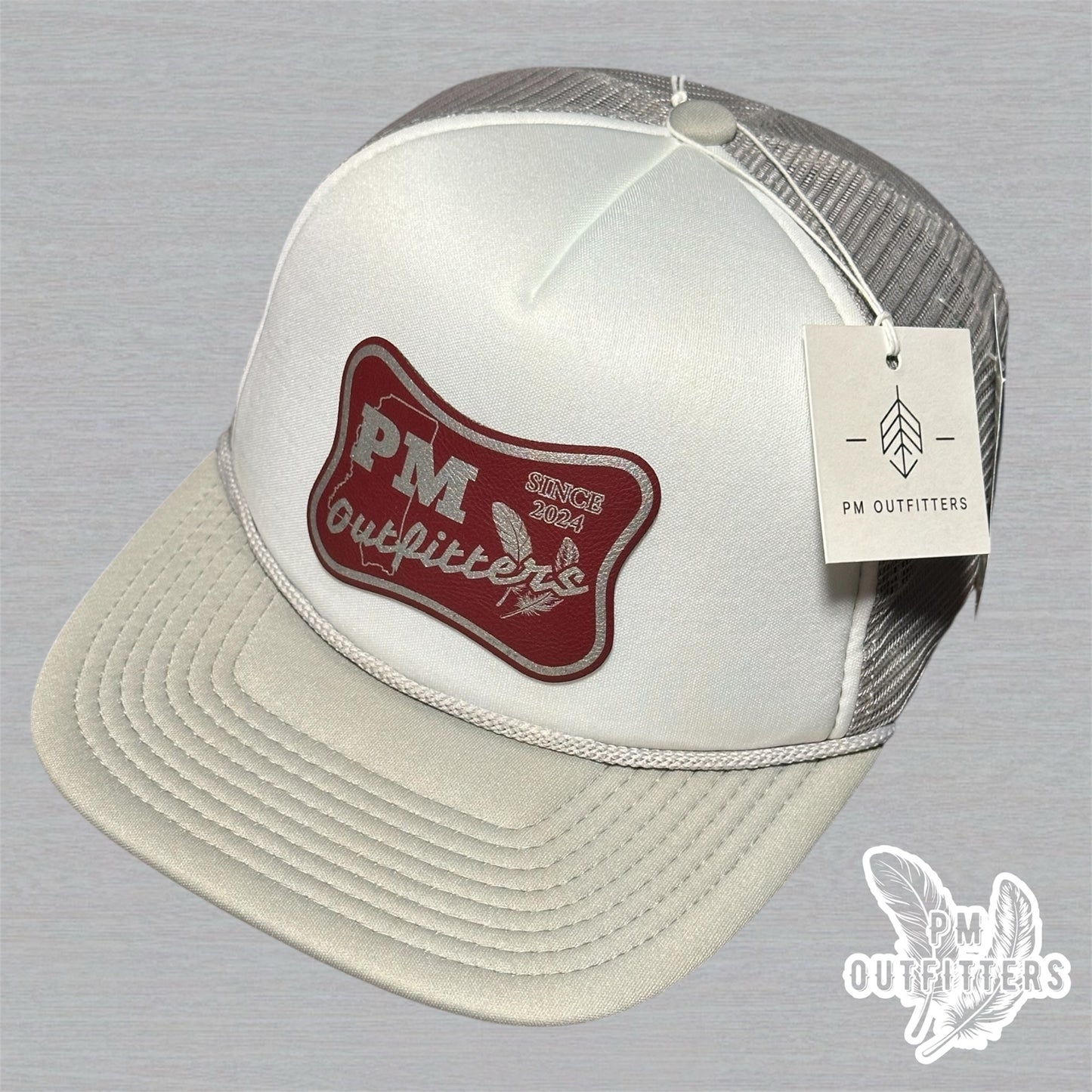 PM Outfitters Mississippi State Logo Design Foam Rope Trucker