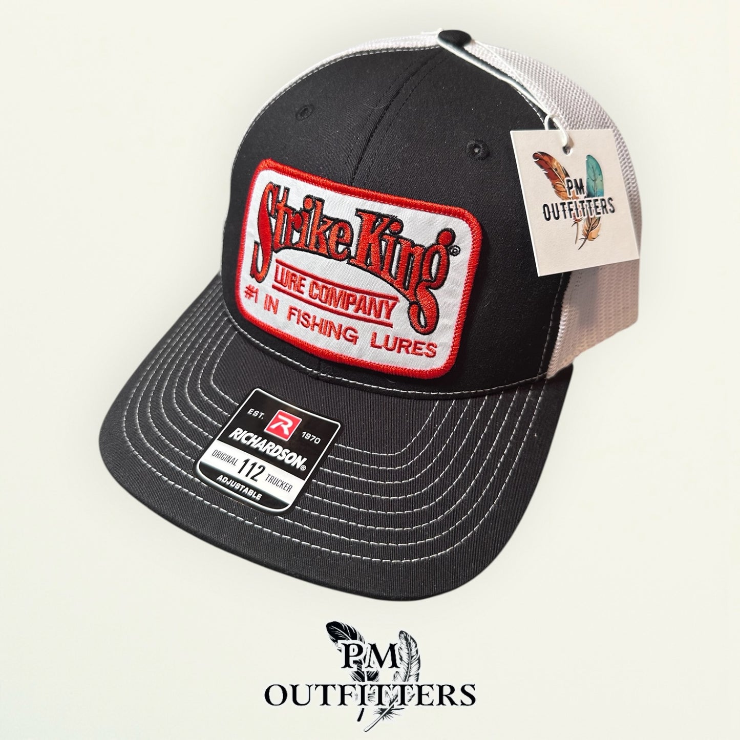 Strike King Lure Company Patch Hat | Richardson 112 Black & White