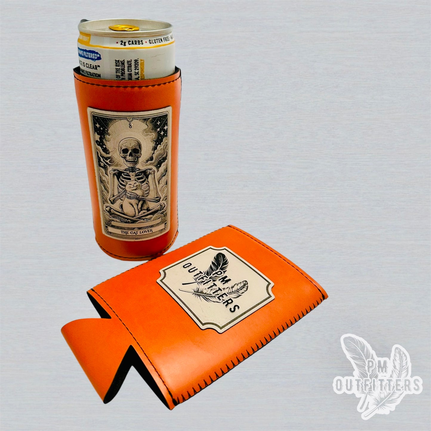 The Cat Lover Tarot Card Custom Design Leatherette Slim Can Koozie
