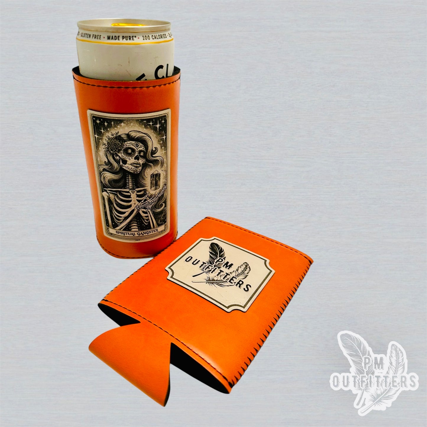 Spiritual Gangster Tarot Card Custom Design Leatherette Slim Can Koozie