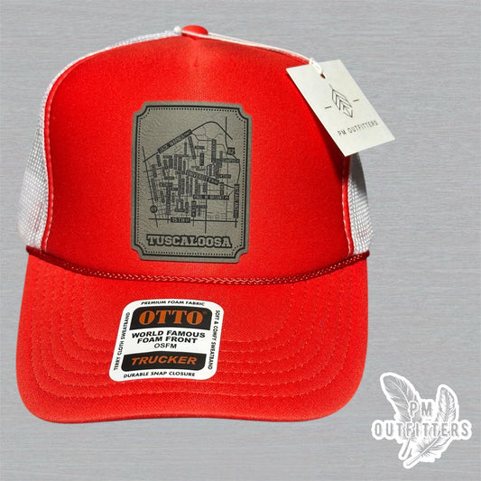 Custom Design University of Alabama Tuscaloosa Map Foam Front Rope Trucker Hat