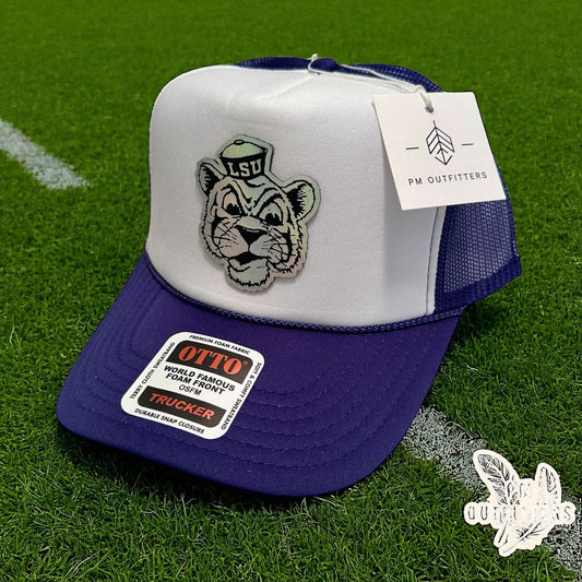 Holographic Vintage Bayou Bengal Foam Front Rope Trucker Hat