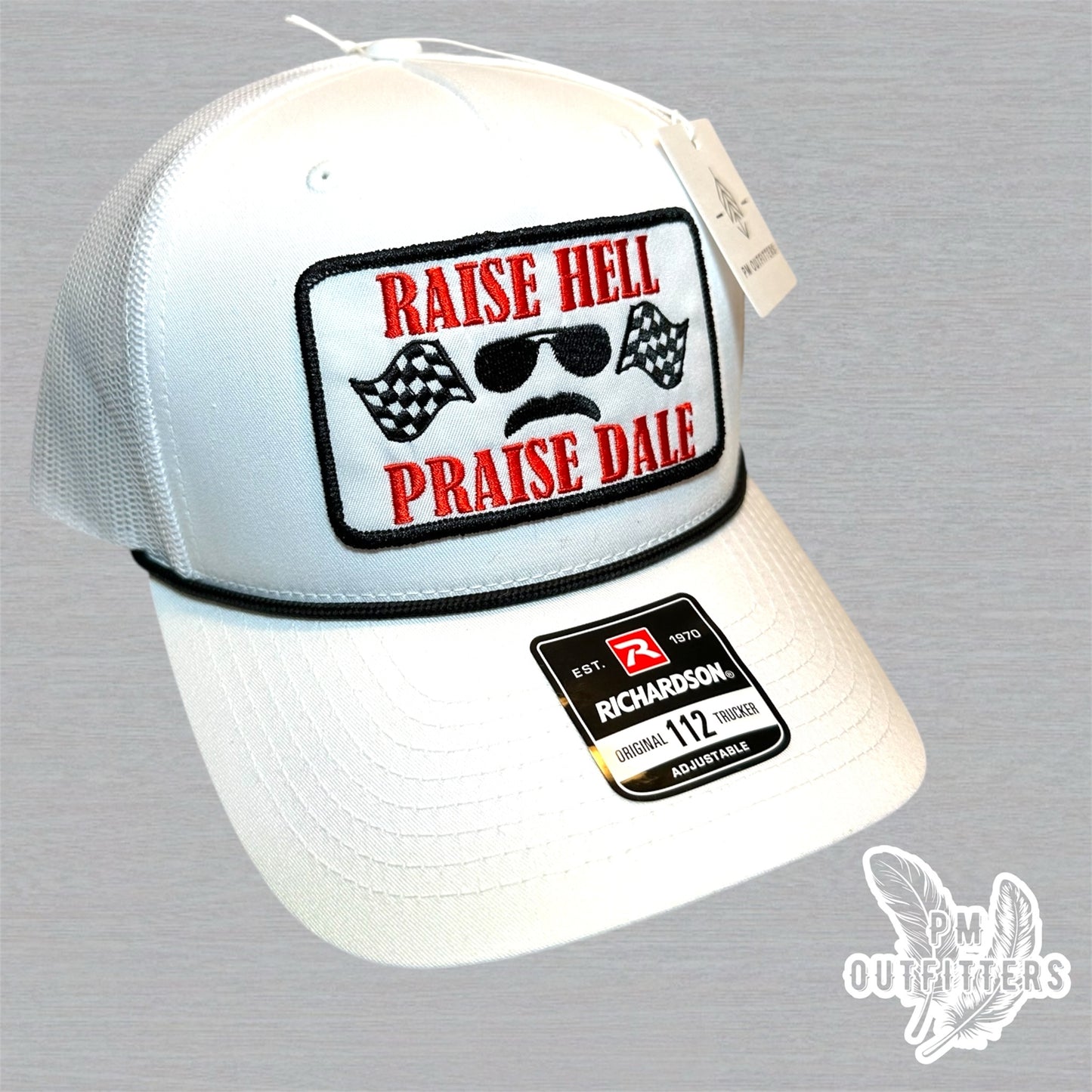 Raise Hell Praise Dale Retro NASCAR Rope Trucker Hat