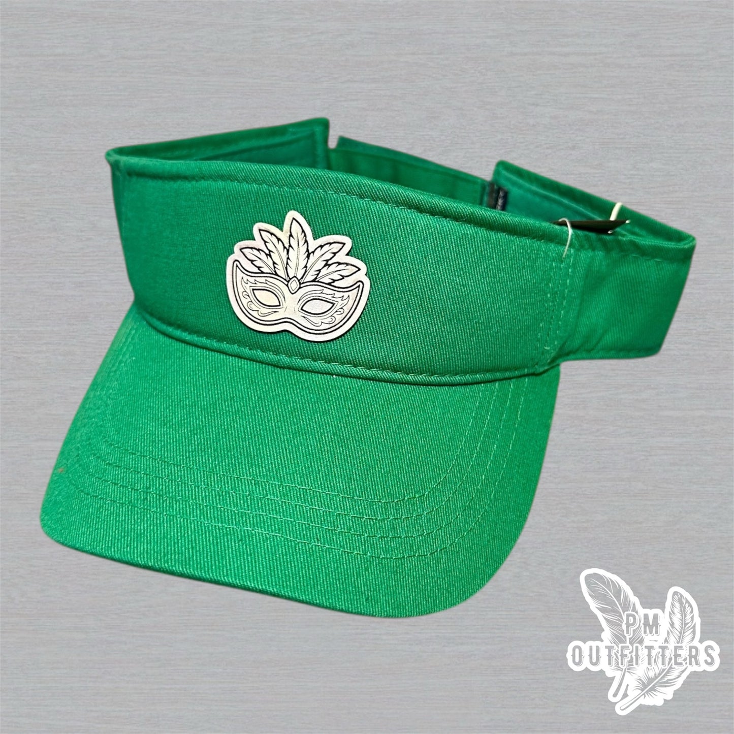 Mardi Gras Holographic Mask Visor - Green Decky 3001 Classic