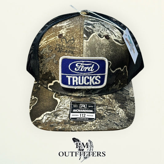 Ford Trucks Vintage Patch Trucker Hat - Authentic 1970s-80s | Richardson 112 Realtree Excape Camo