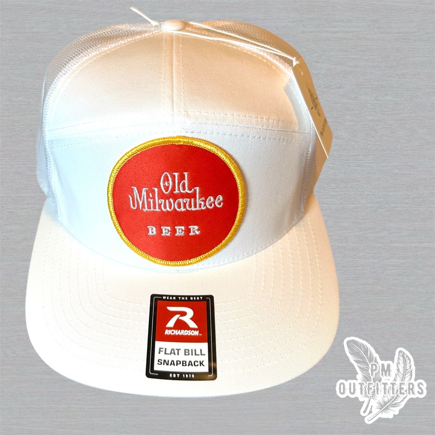 Retro Old Milwaukee Beer Patch 7 Panel Trucker