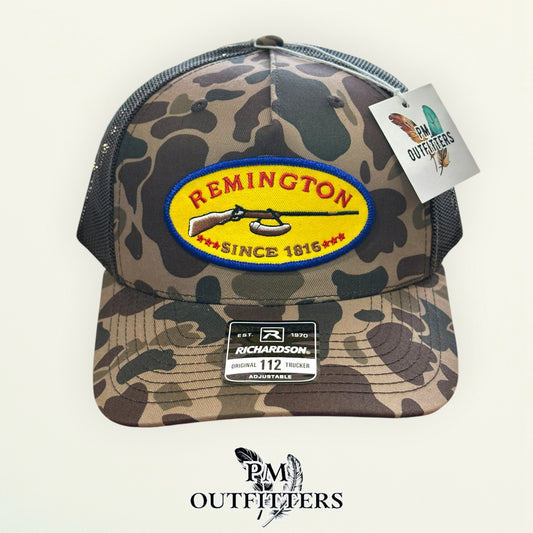 Remington Firearms Trucker Hat | Richardson 112 Bark Duck Camo