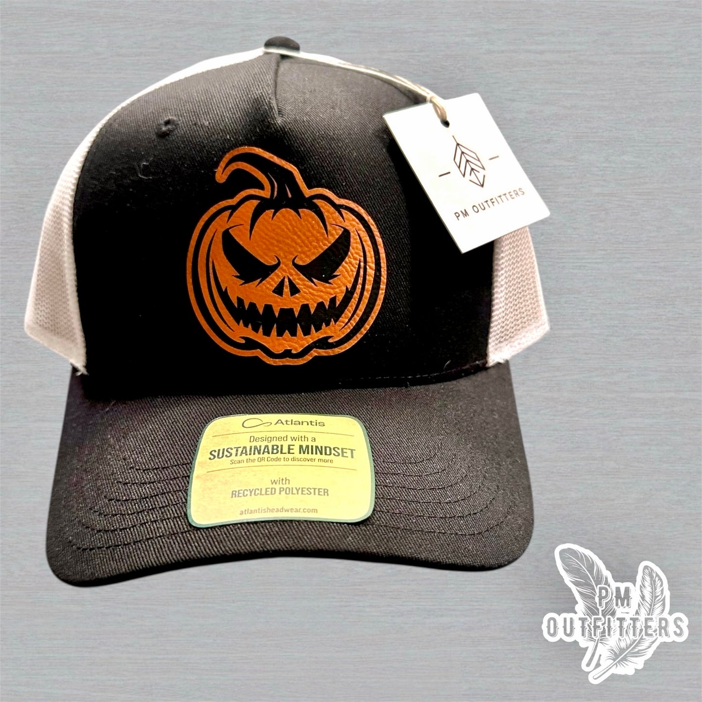 Custom Design Evil Pumpkin Atlantis 5-panel Sustainable Performance Trucker