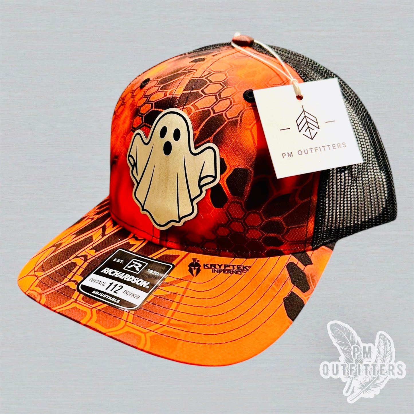 Custom Design Halloween Ghost Custom Design Richardson 112 Kryptek Inferno Trucker