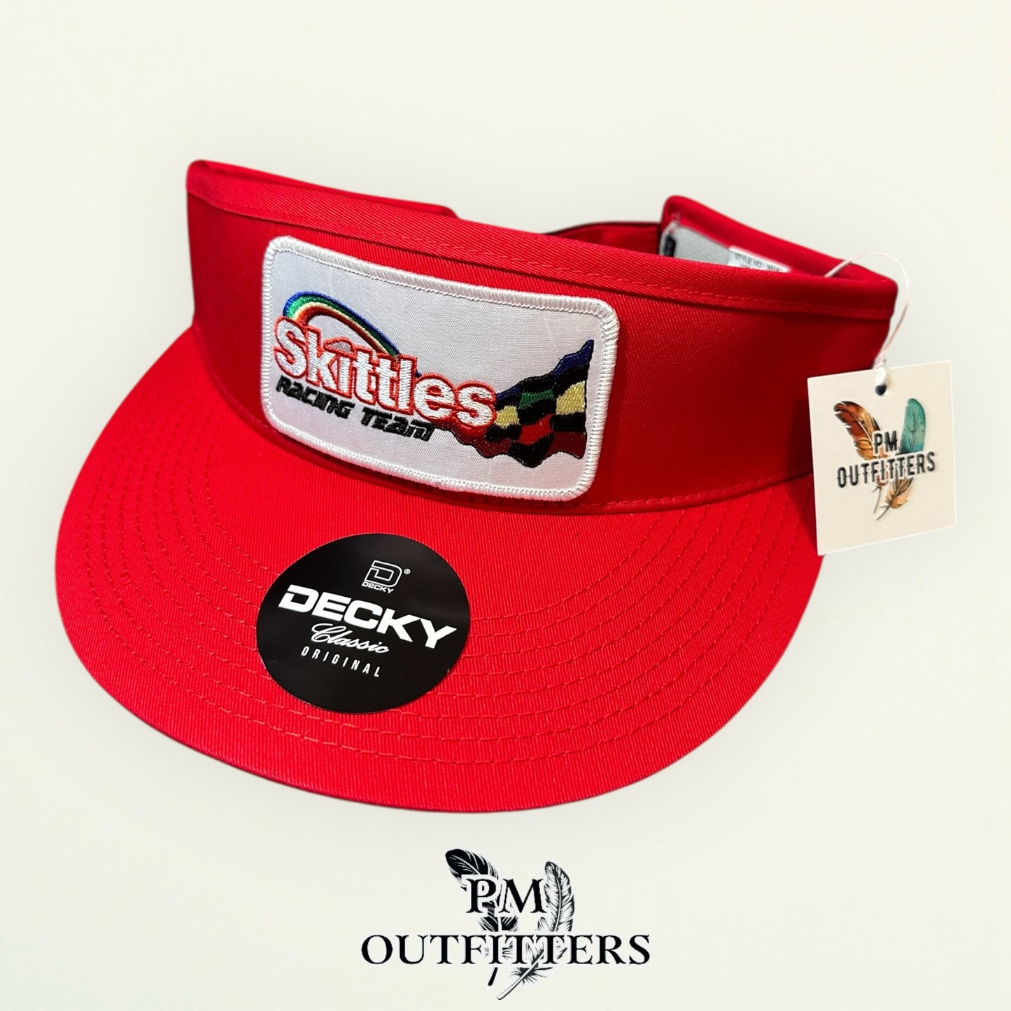 Skittles Racing Team Visor – PM Outfitters Retro Patch | Decky Red NASCAR Candy Heritage