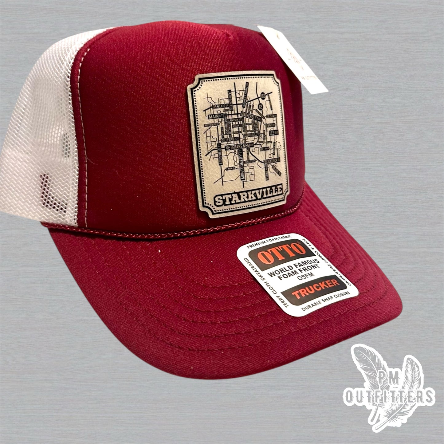Custom Design MSU Starkville Map Foam Front Rope Trucker Hat