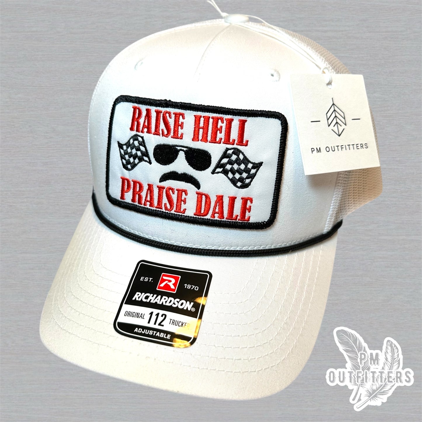 Raise Hell Praise Dale Retro NASCAR Rope Trucker Hat