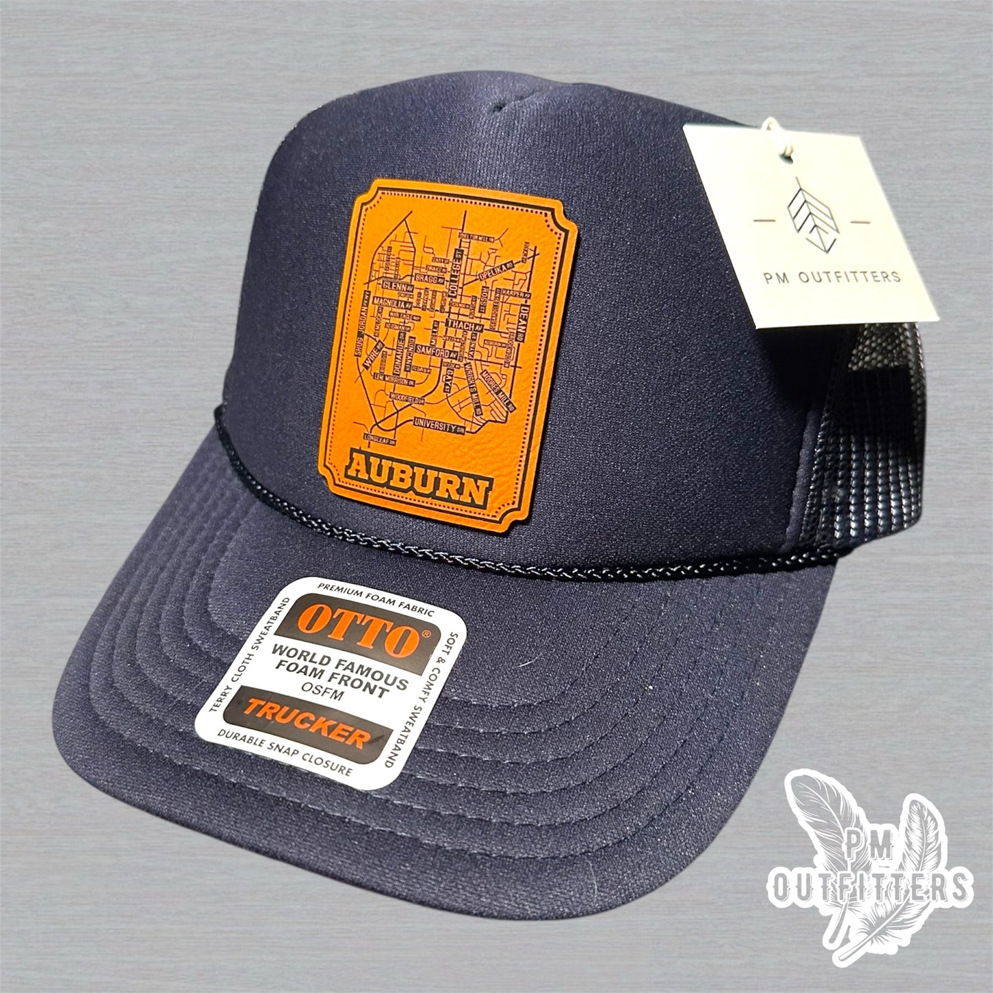 Custom Design Auburn AL Map Foam Front Rope Trucker Hat