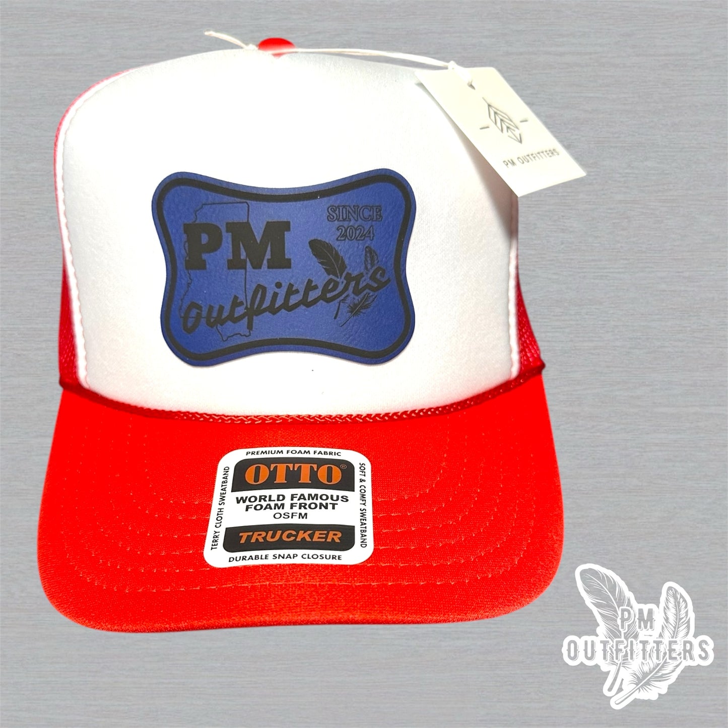 PM Outfitters Ole Miss Logo Design Foam Front Rope Trucker Hat