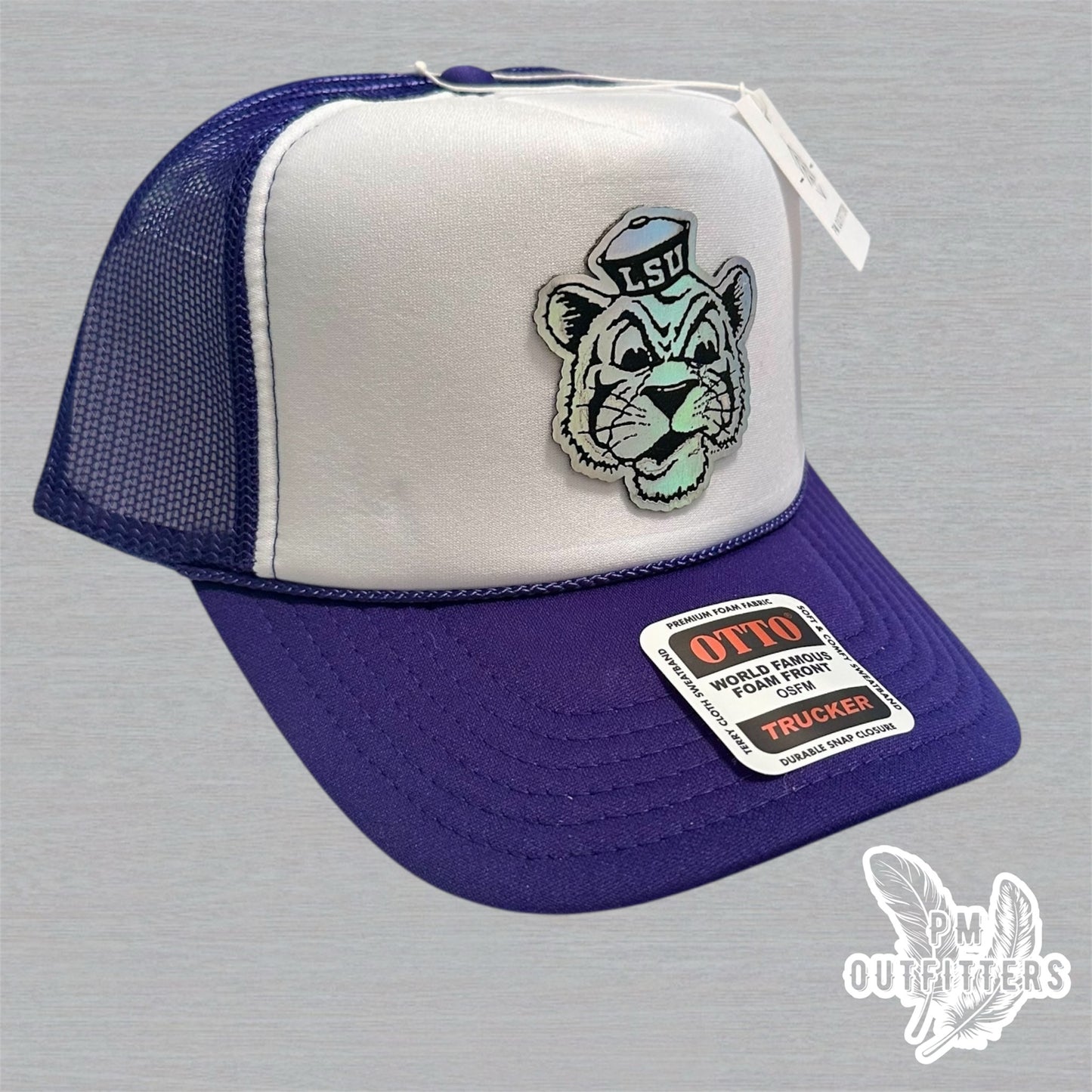 Holographic Vintage Bayou Bengal Foam Front Rope Trucker Hat