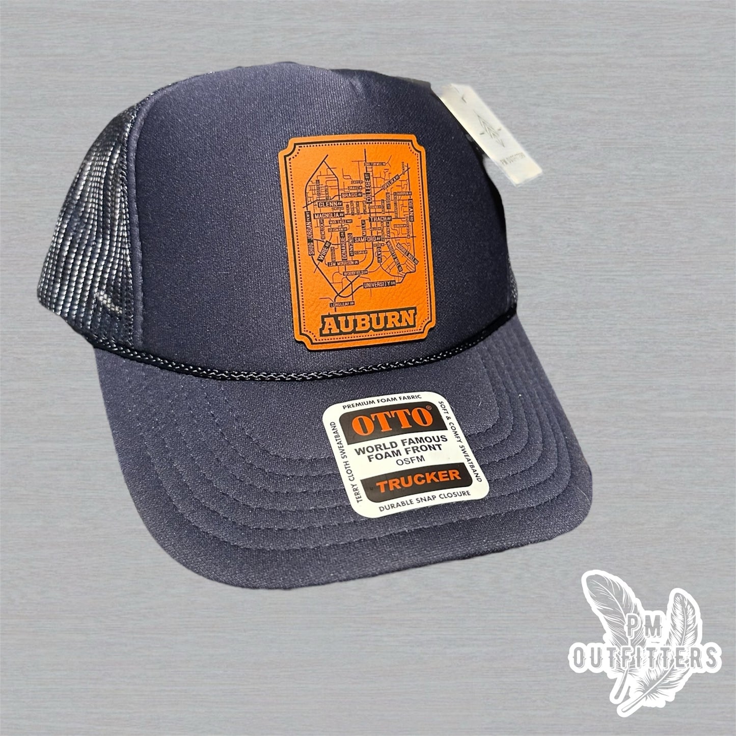 Custom Design Auburn AL Map Foam Front Rope Trucker Hat