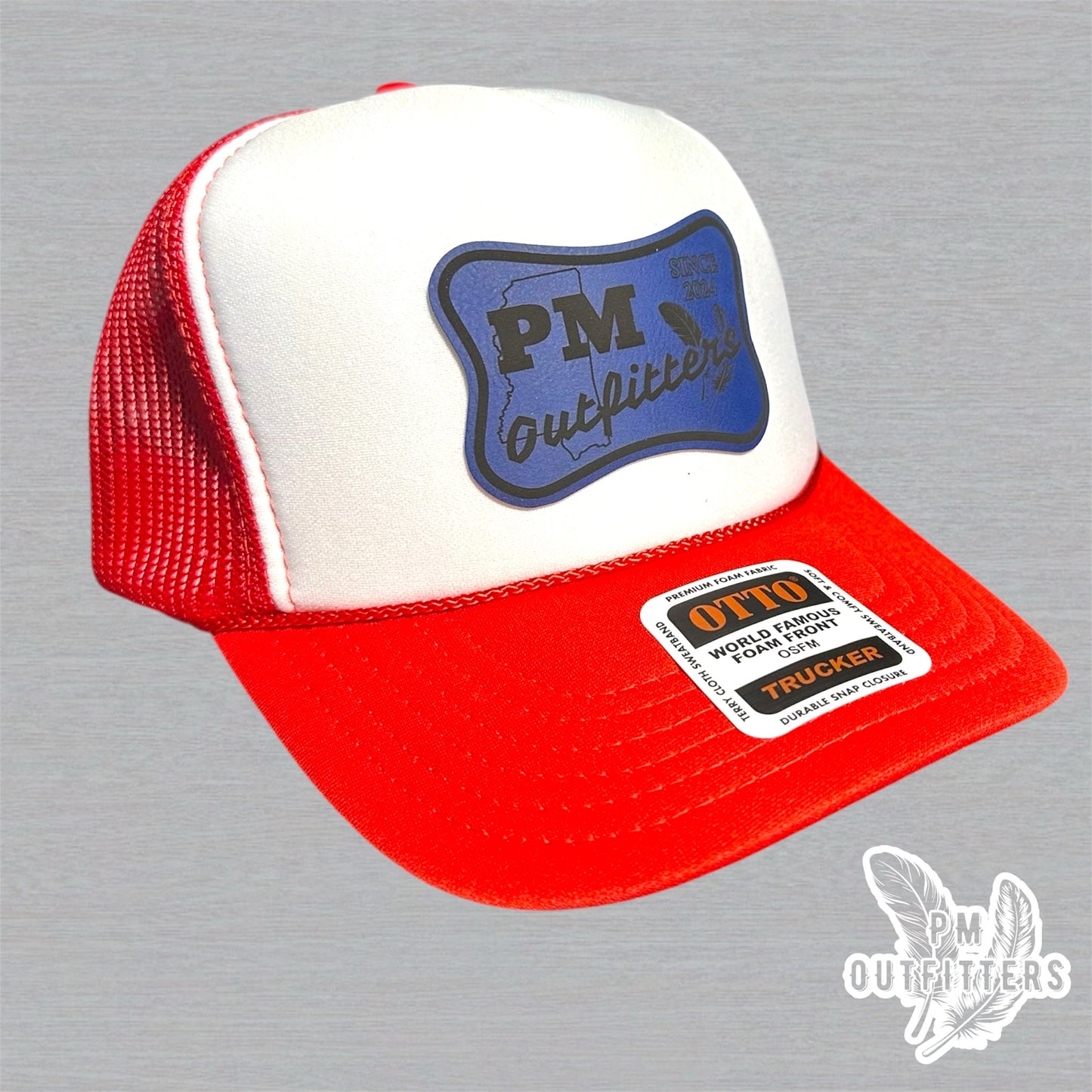 PM Outfitters Ole Miss Logo Design Foam Front Rope Trucker Hat