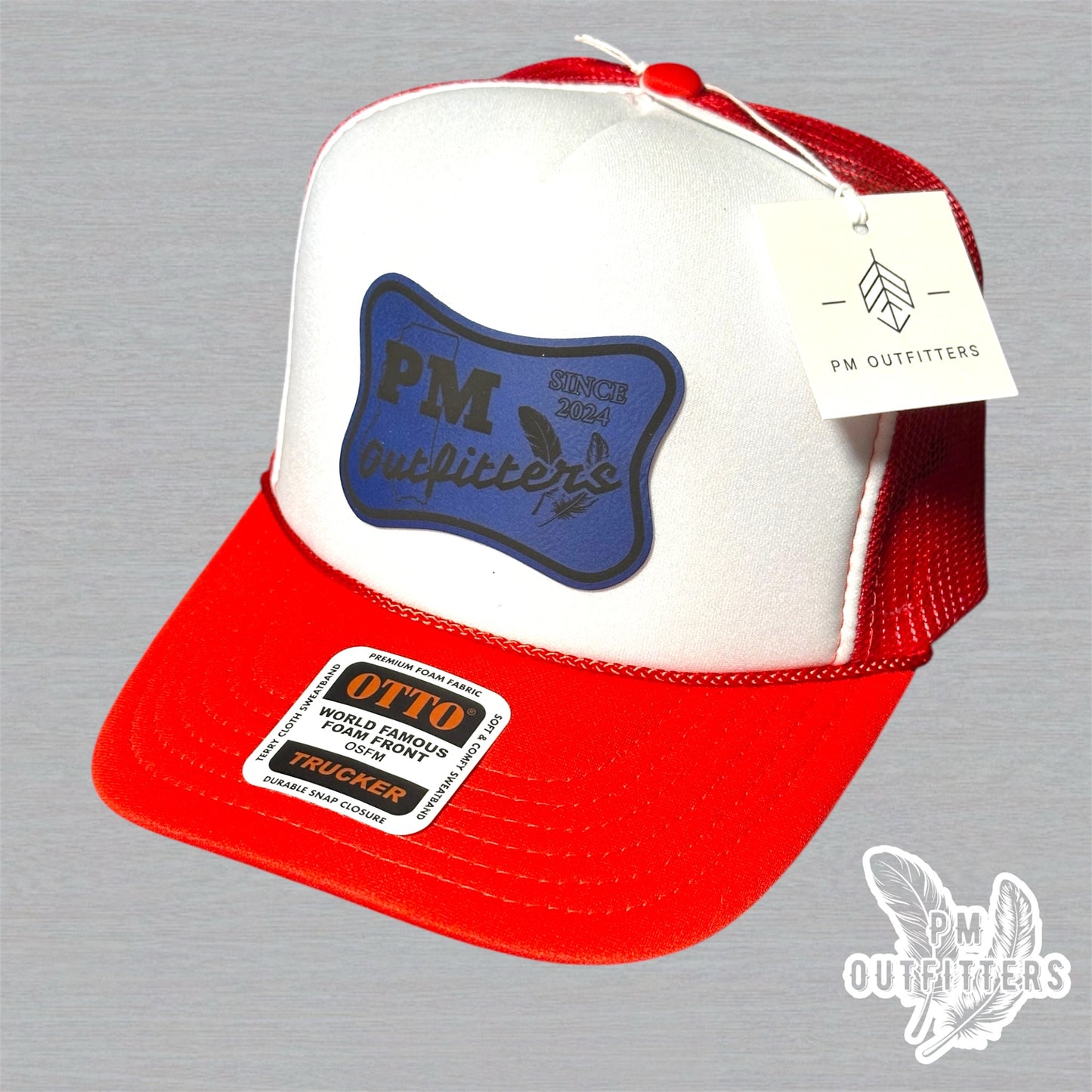 PM Outfitters Ole Miss Logo Design Foam Front Rope Trucker Hat