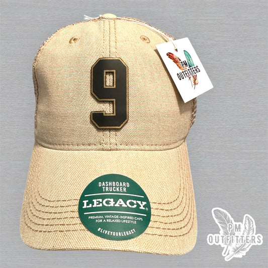 Drew Brees #9 Hall of Fame Hat - PM Outfitters Laser Engraved | Legacy Trucker Tan Saints