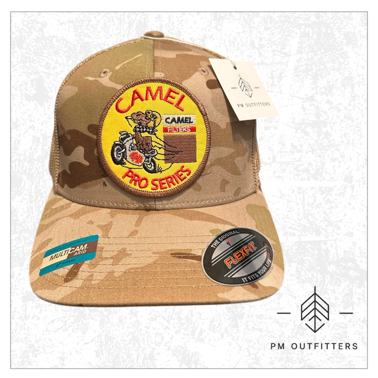 Retro Camel Pro Series FlexFit Camo Trucker Hat