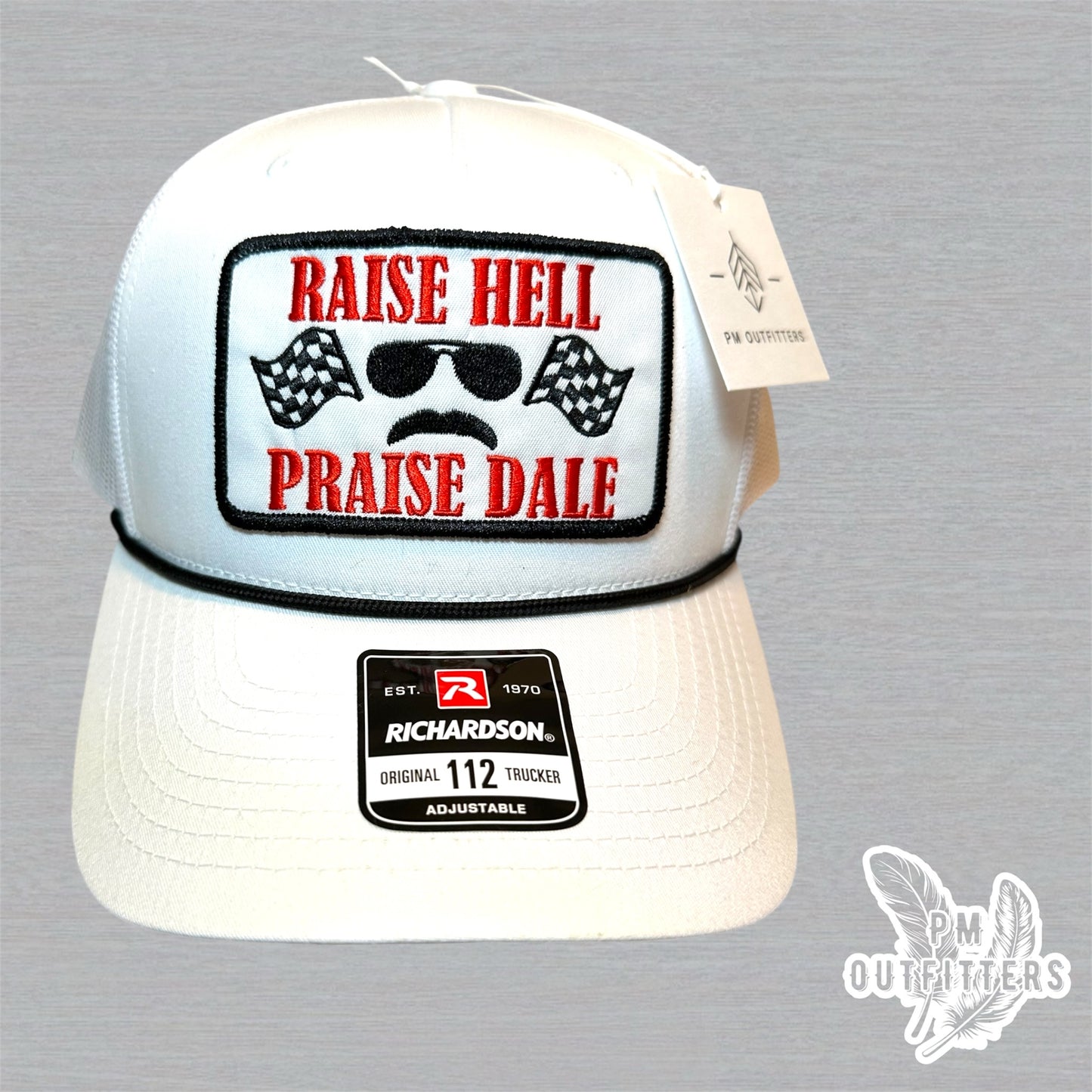 Raise Hell Praise Dale Retro NASCAR Rope Trucker Hat