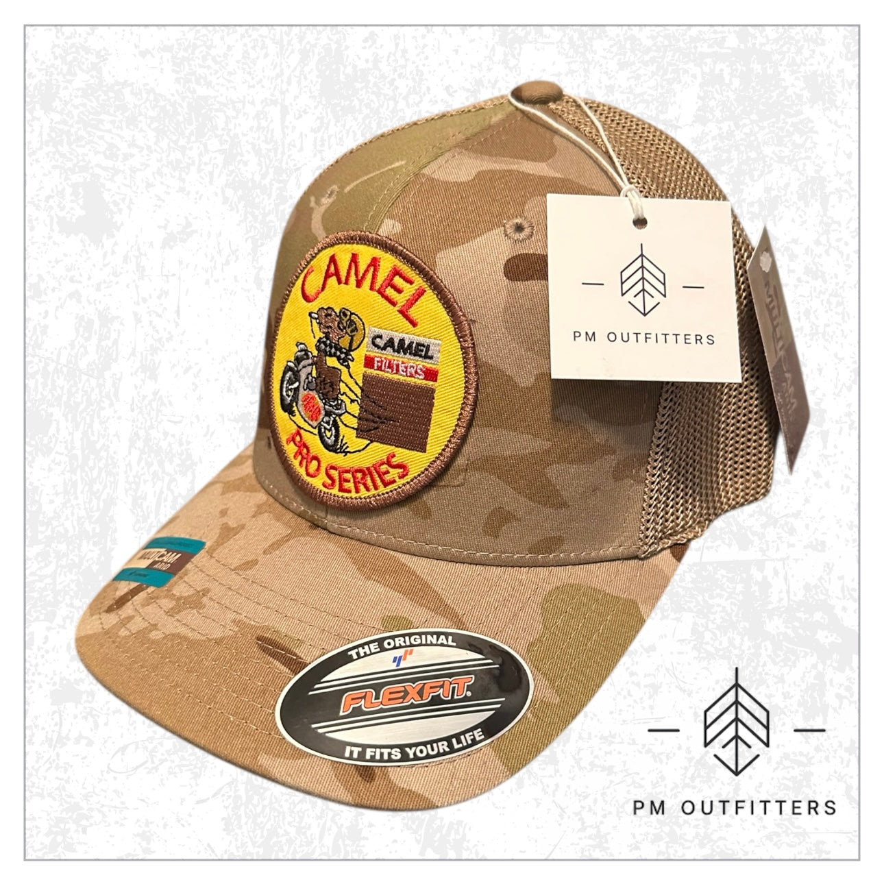 Retro Camel Pro Series FlexFit Camo Trucker Hat