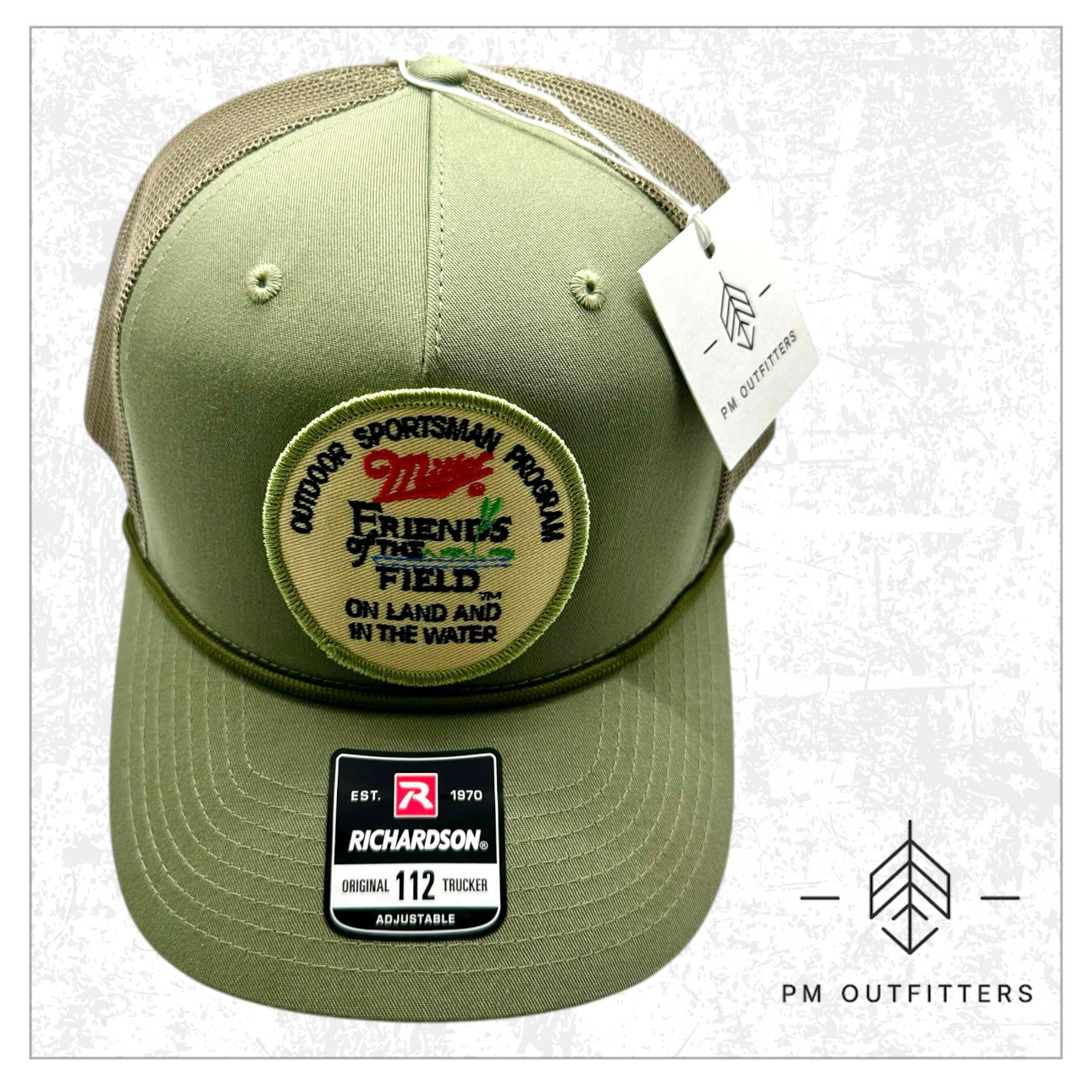 Vintage Miller Beer Friends of the Field Rope Trucker Hat